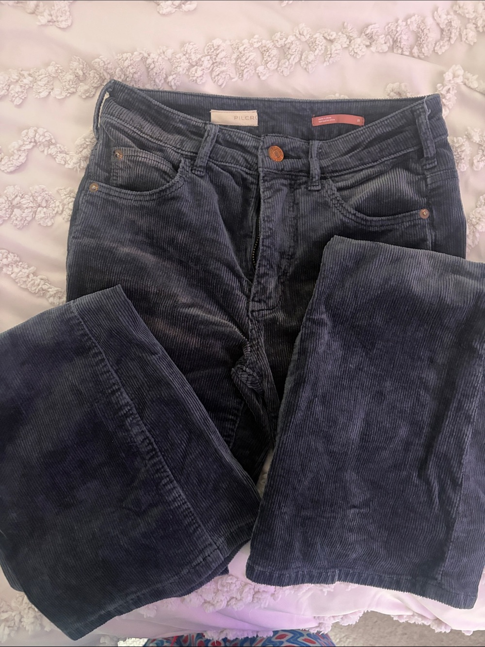Pilcro Women's Wide-Leg Corduroy Jeans — Dark Blue/Gray size 25